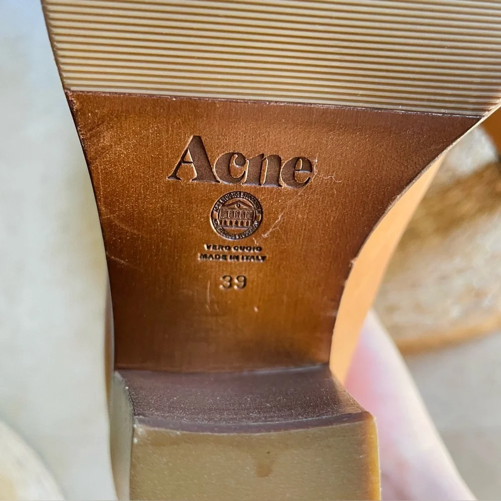 Acne Studios Tan Leather Ankle Boots Size 39 / US 9 - Picture 5 of 5